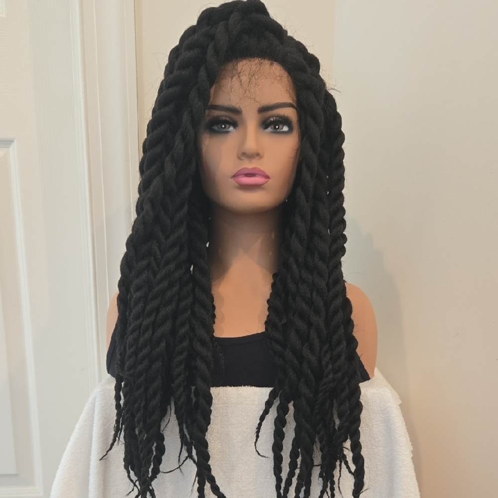 Synthetic Black Reggae Twisted Wig